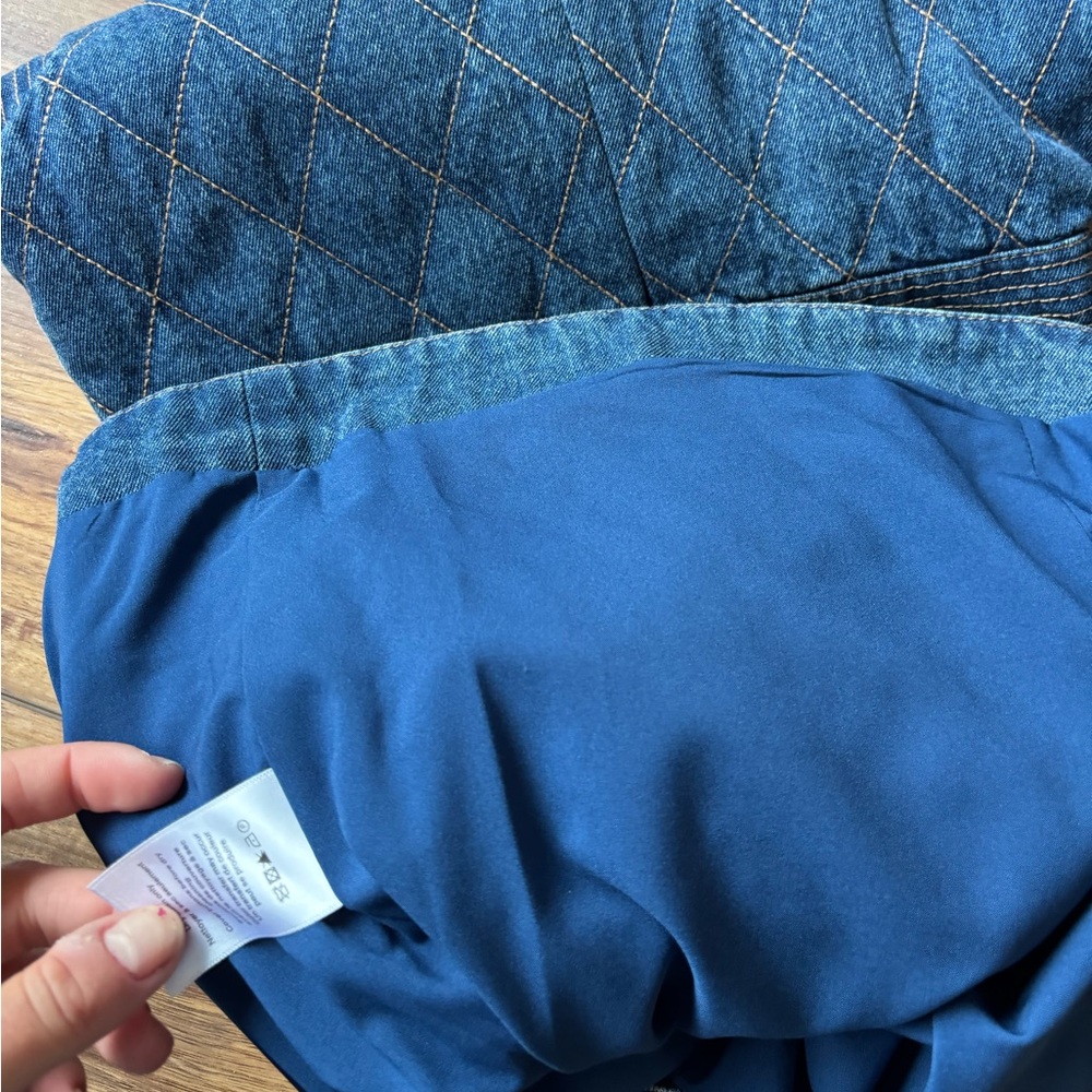 Veronica Beard Ginny Sleeveless Denim Topstitch Mini Dress - Picture 10 of 11